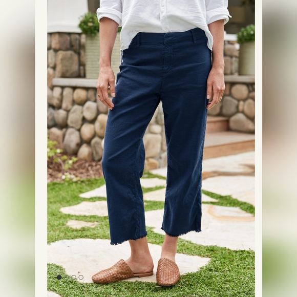 Frank & Eileen Performance Linen Kinsale Pant Size 0 in Navy - Picture 1 of 5